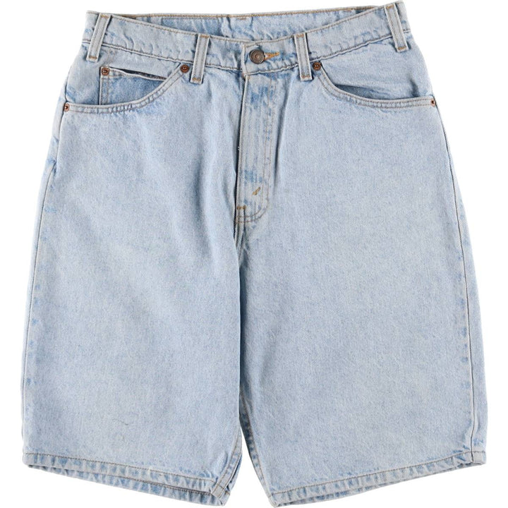 90'S Levi's 550 Relaxed Fit Orange Tab Denim Shorts, Men's, W31, Vintage cotton Blue type light blue Vintage Second Hand