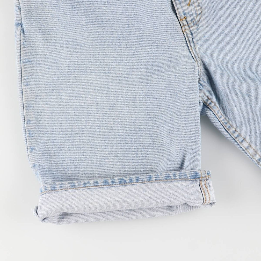 90'S Levi's 550 Relaxed Fit Orange Tab Denim Shorts, Men's, W31, Vintage cotton Blue type light blue Vintage Second Hand