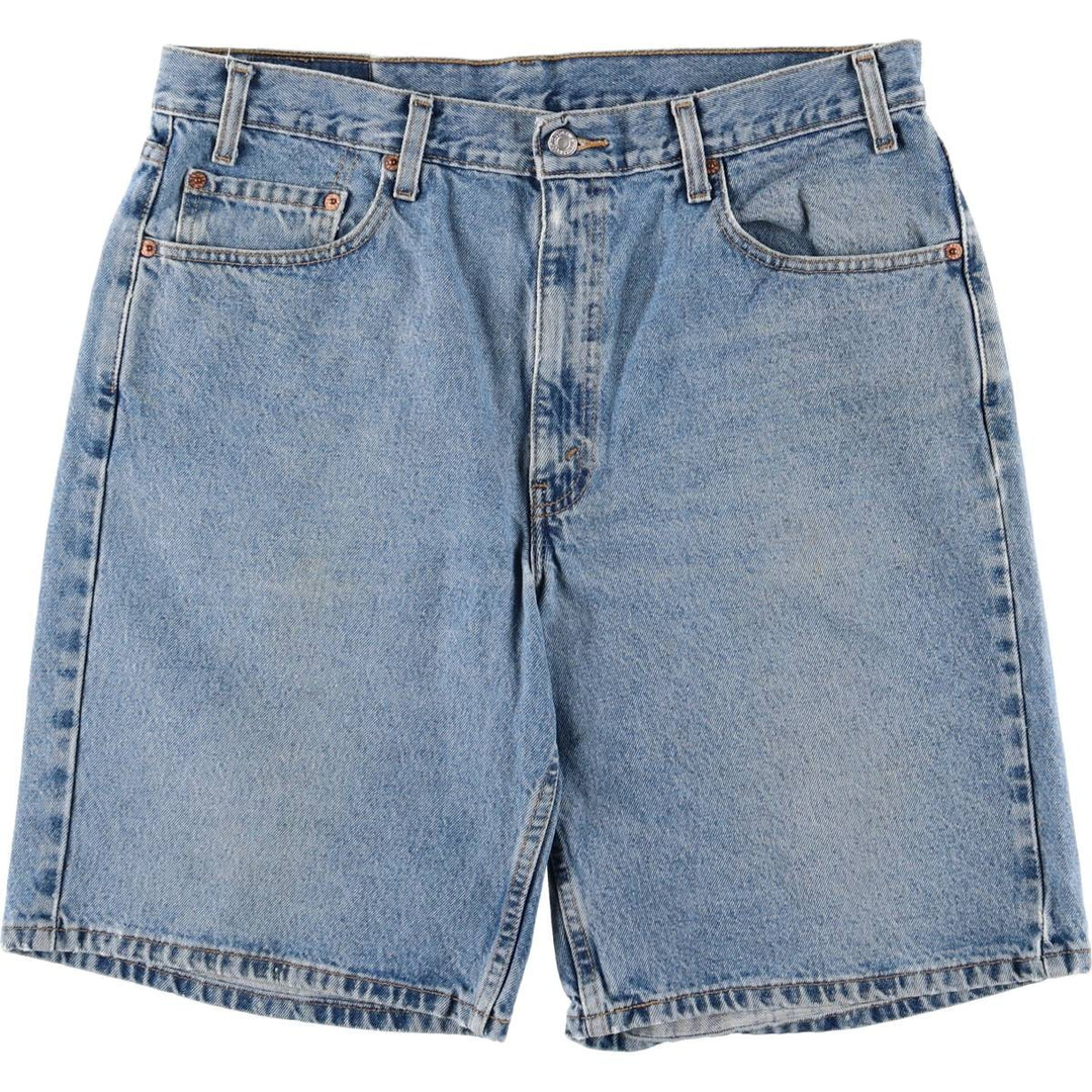 00'S Levi's 550 Relaxed Fit Denim Shorts for Men, Size W36 cotton Blue type light blue Vintage Second Hand