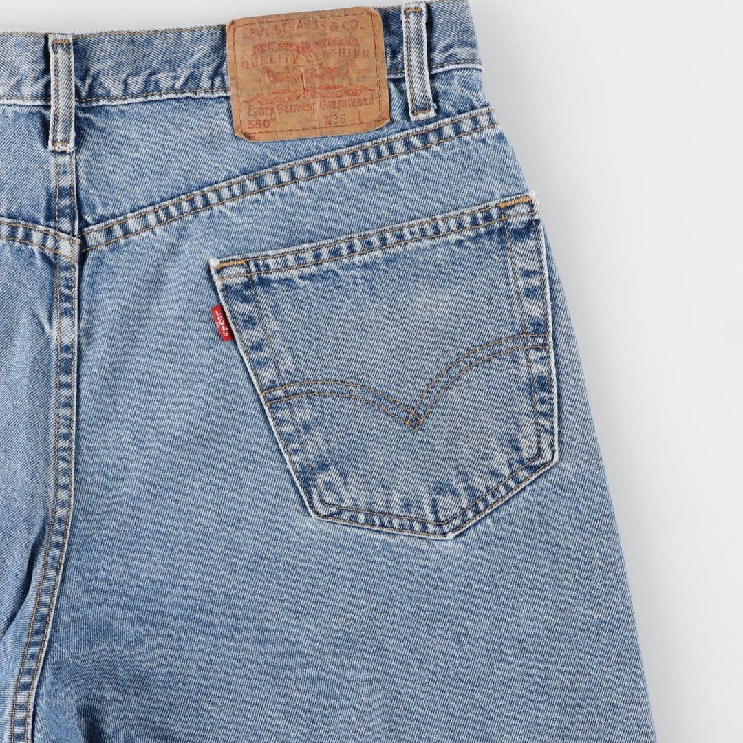 00'S Levi's 550 Relaxed Fit Denim Shorts for Men, Size W36 cotton Blue type light blue Vintage Second Hand