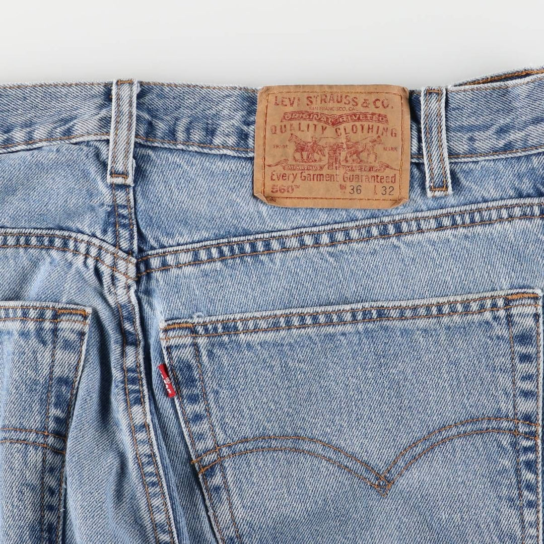 00'S Levi's 560 LOOSE FIT tapered denim pants for men, size w36 cotton blue type Vintage Second Hand