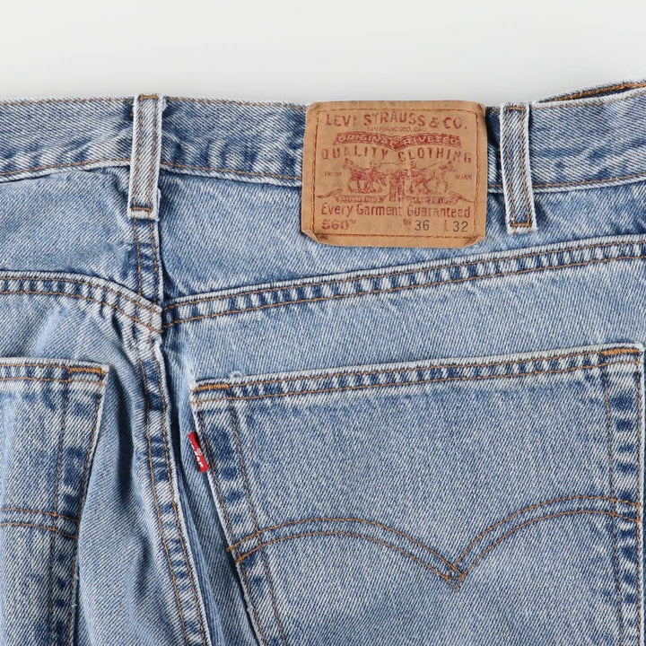 00'S Levi's 560 LOOSE FIT tapered denim pants for men, size w36 cotton blue type Vintage Second Hand