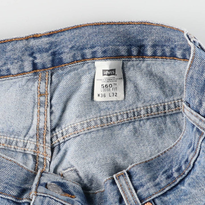 00'S Levi's 560 LOOSE FIT tapered denim pants for men, size w36 cotton blue type Vintage Second Hand