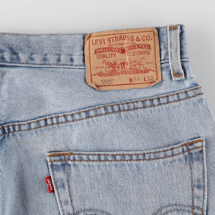Levi's 550 Relaxed Fit Tapered Denim Pants for Men, W34 equivalent cotton blue type Vintage Second Hand