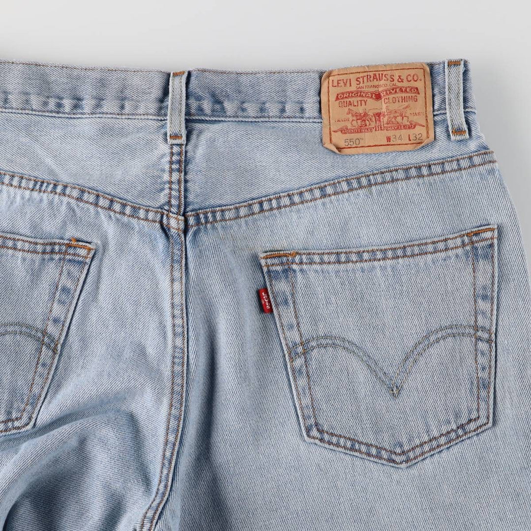 Levi's 550 Relaxed Fit Tapered Denim Pants for Men, W34 equivalent cotton blue type Vintage Second Hand