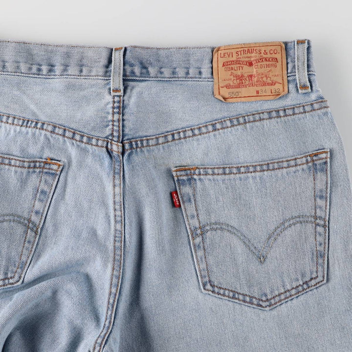 Levi's 550 Relaxed Fit Tapered Denim Pants for Men, W34 equivalent cotton blue type Vintage Second Hand