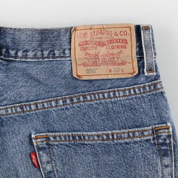 00'S Levi's 550 Relaxed Fit Denim Shorts for Men, Size W33 cotton blue type Vintage Second Hand