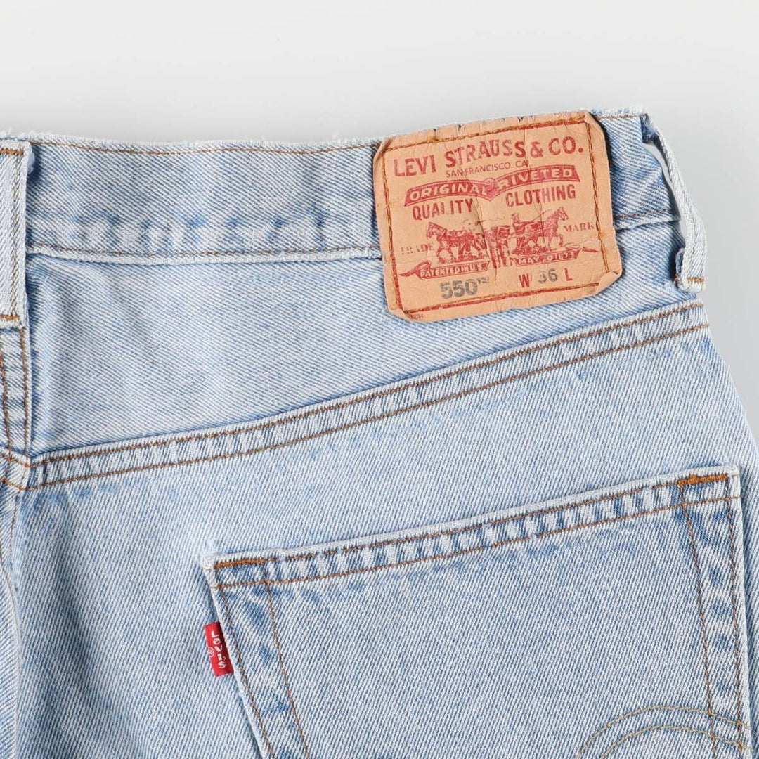 00'S Levi's 550 Relaxed Fit Denim Shorts for Men, Size W37 cotton blue type Vintage Second Hand