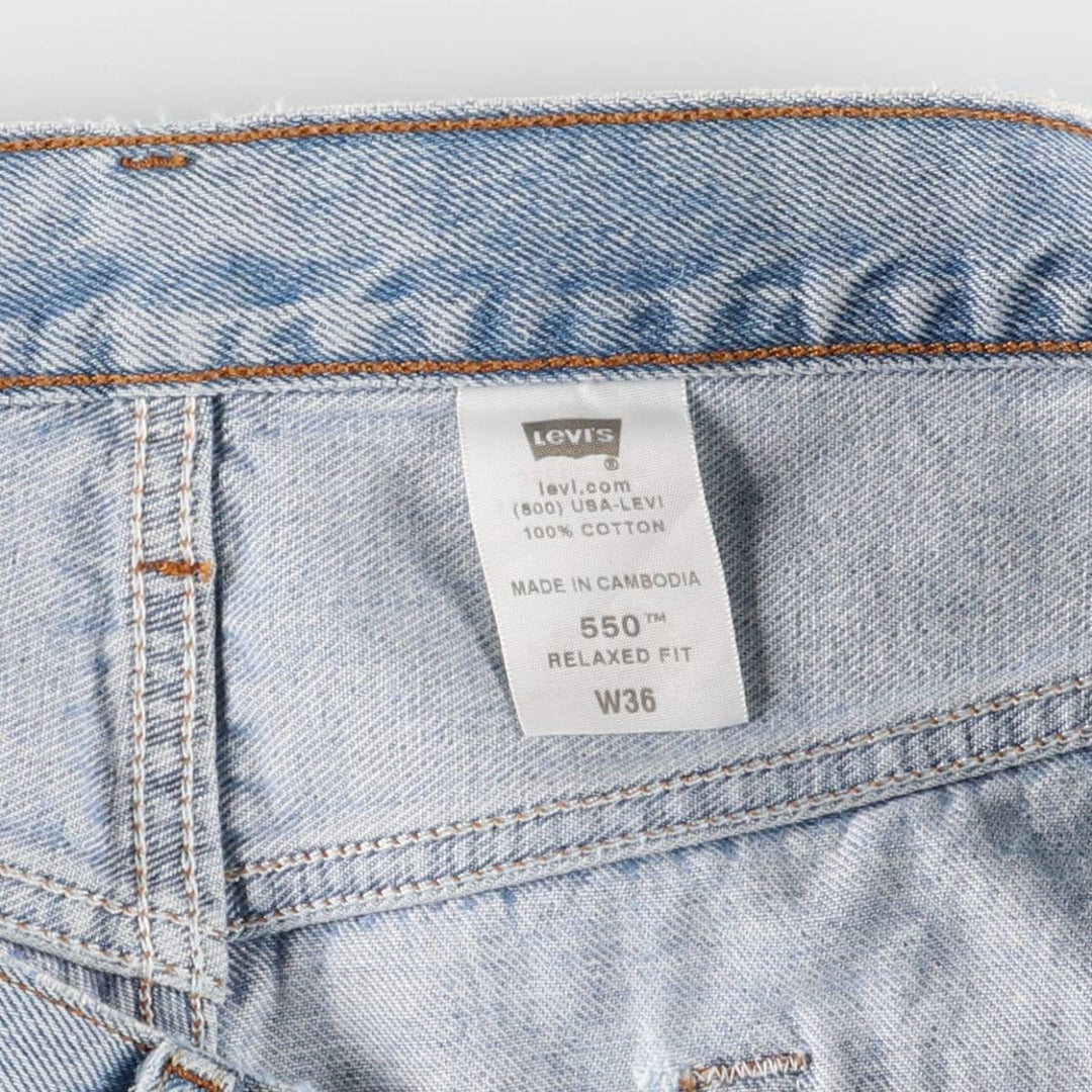 00'S Levi's 550 Relaxed Fit Denim Shorts for Men, Size W37 cotton blue type Vintage Second Hand