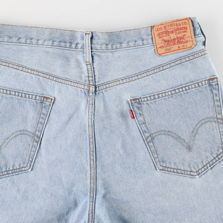 00'S Levi's 550 Relaxed Fit Denim Shorts for Men, Size W37 cotton blue type Vintage Second Hand