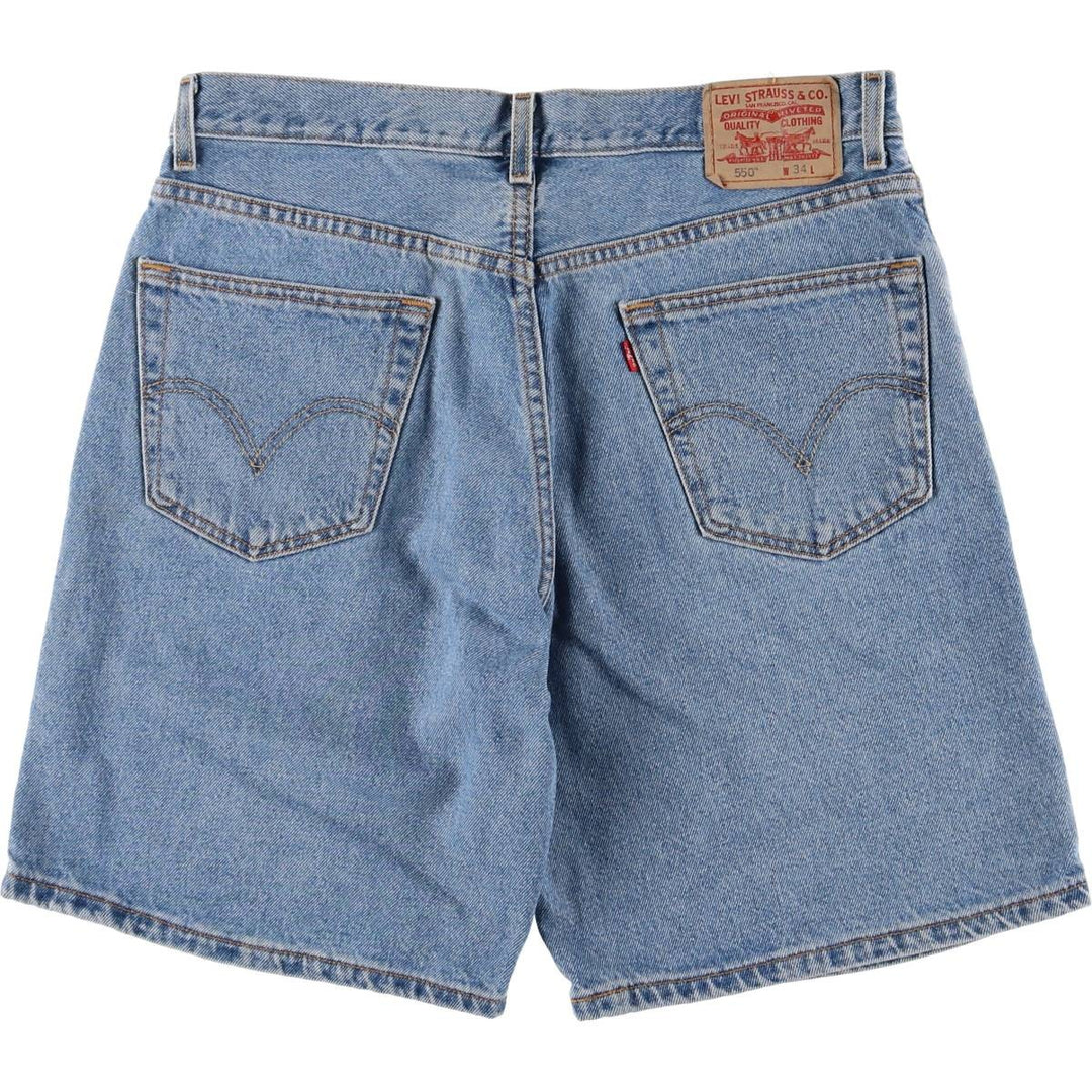 00'S Levi's 550 Relaxed Fit Denim Shorts for Men, W35 cotton blue type Vintage Second Hand