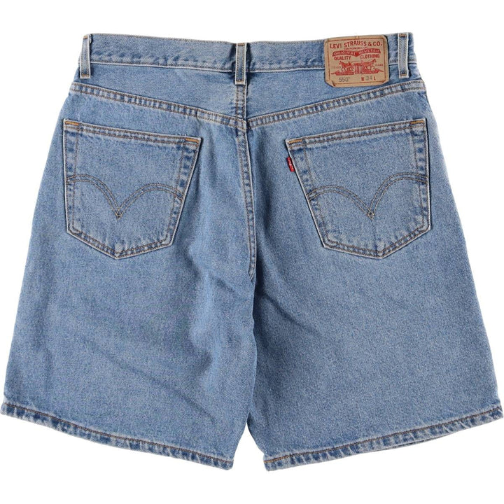 00'S Levi's 550 Relaxed Fit Denim Shorts for Men, W35 cotton blue type Vintage Second Hand