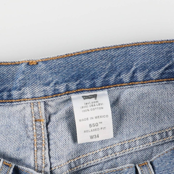 00'S Levi's 550 Relaxed Fit Denim Shorts for Men, W35 cotton blue type Vintage Second Hand
