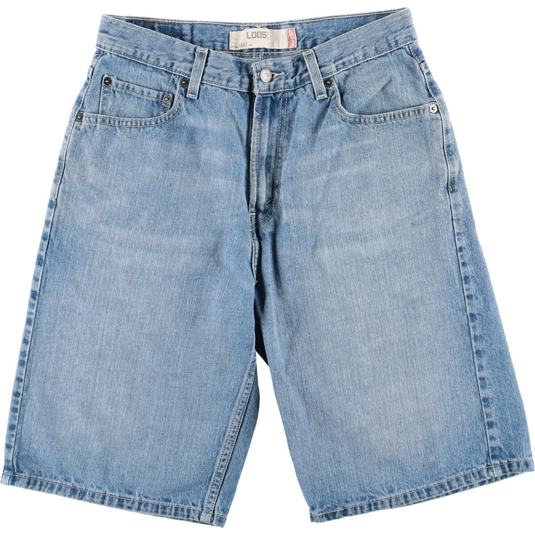 Levi's 569 LOOSE FIT denim shorts, half pants, men's w30 equivalent cotton Blue type light blue Vintage Second Hand