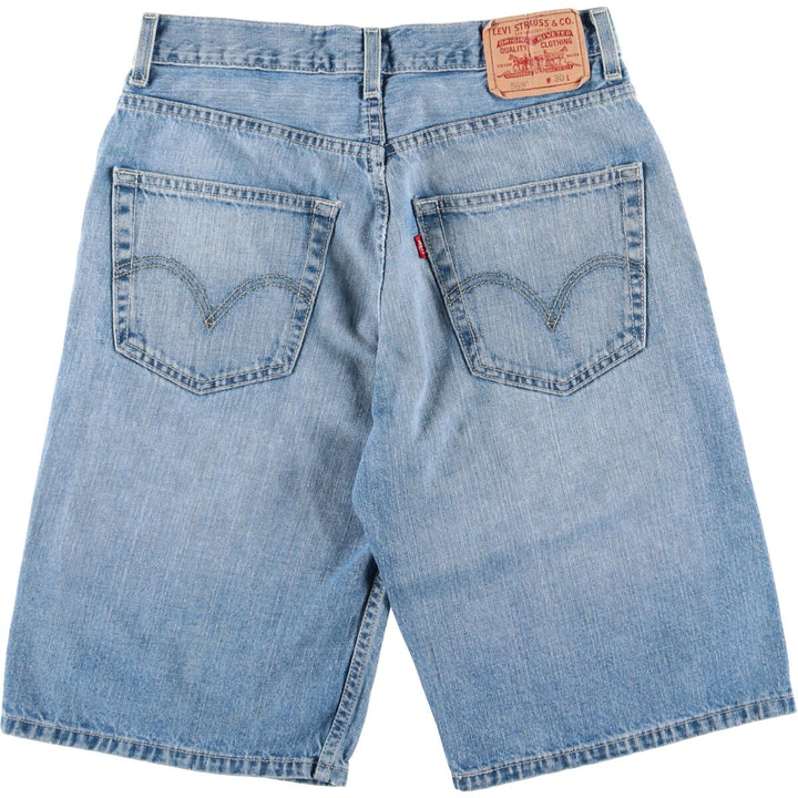 Levi's 569 LOOSE FIT denim shorts, half pants, men's w30 equivalent cotton Blue type light blue Vintage Second Hand