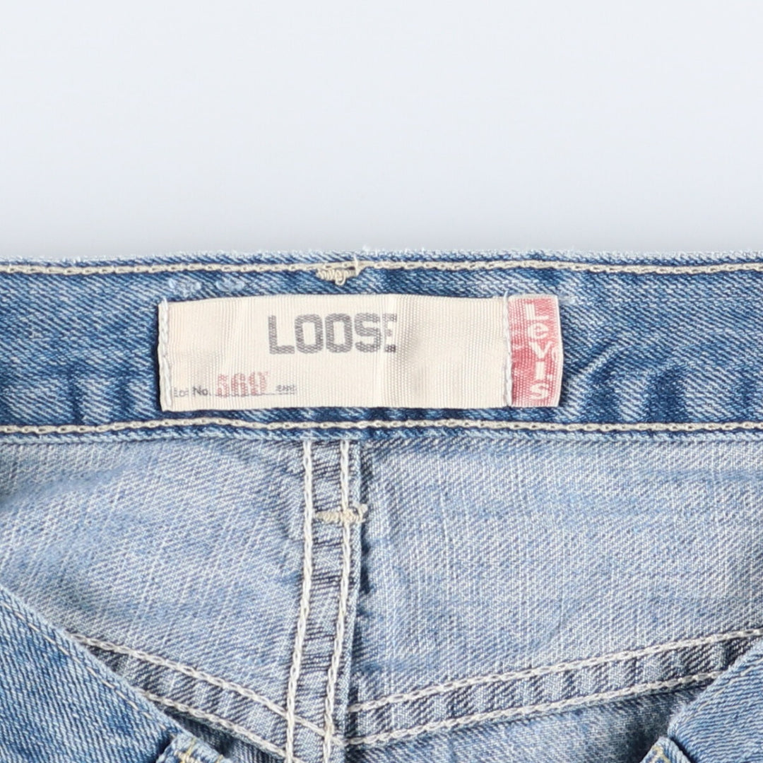 Levi's 569 LOOSE FIT denim shorts, half pants, men's w30 equivalent cotton Blue type light blue Vintage Second Hand