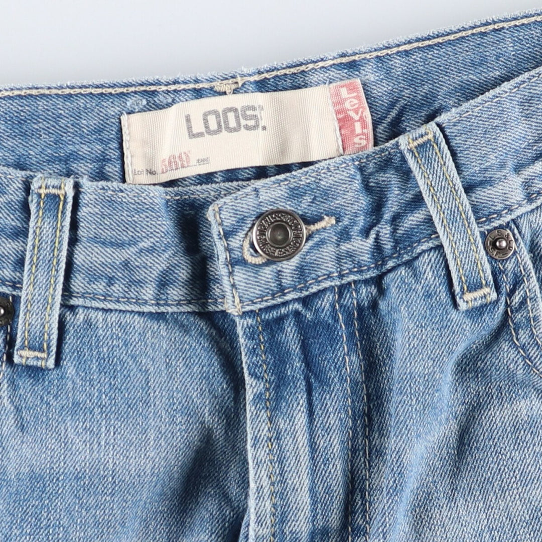 Levi's 569 LOOSE FIT denim shorts, half pants, men's w30 equivalent cotton Blue type light blue Vintage Second Hand