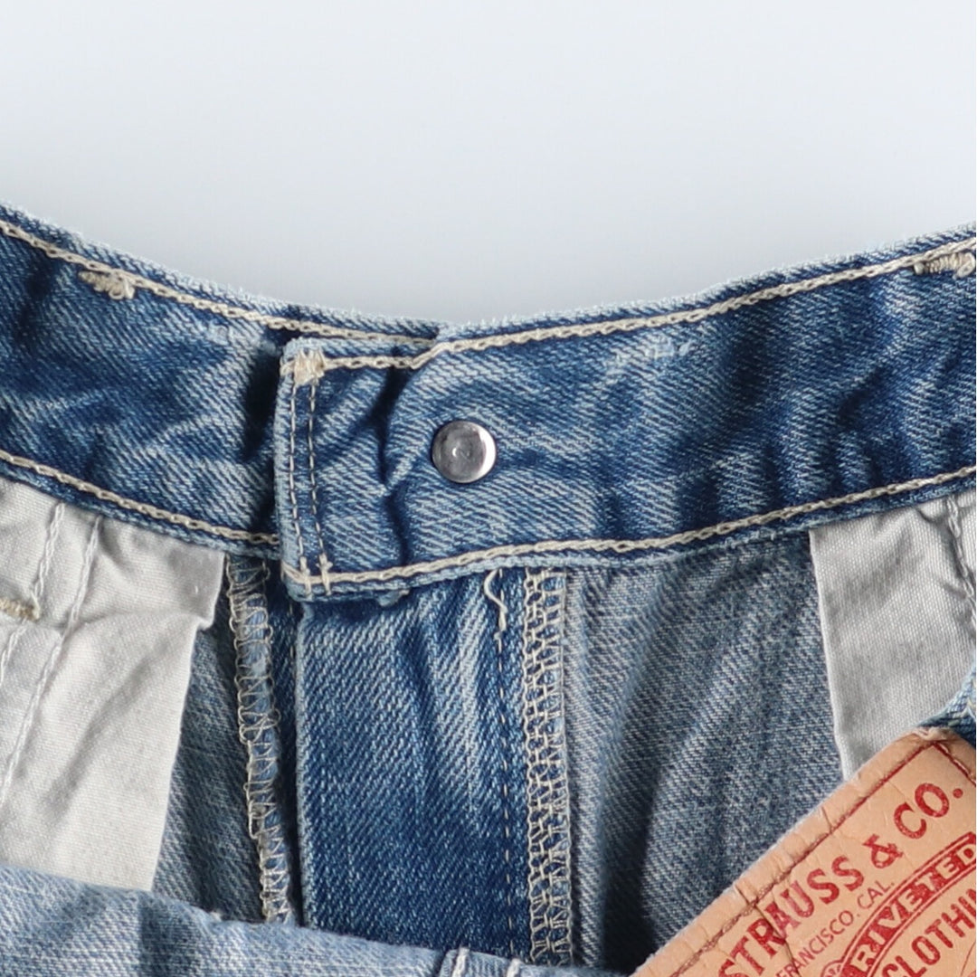 Levi's 569 LOOSE FIT denim shorts, half pants, men's w30 equivalent cotton Blue type light blue Vintage Second Hand