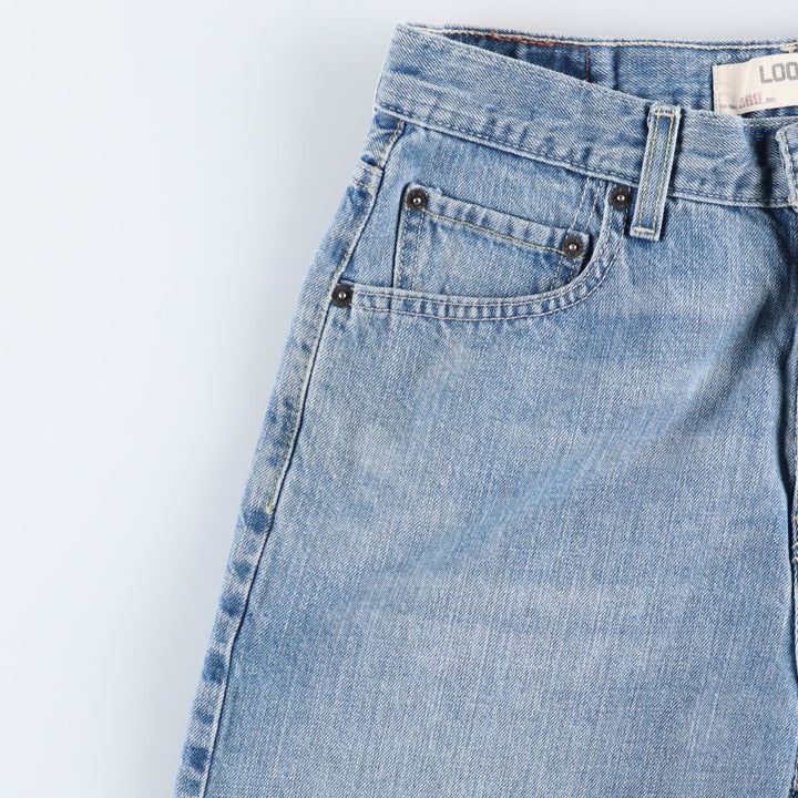 Levi's 569 LOOSE FIT denim shorts, half pants, men's w30 equivalent cotton Blue type light blue Vintage Second Hand