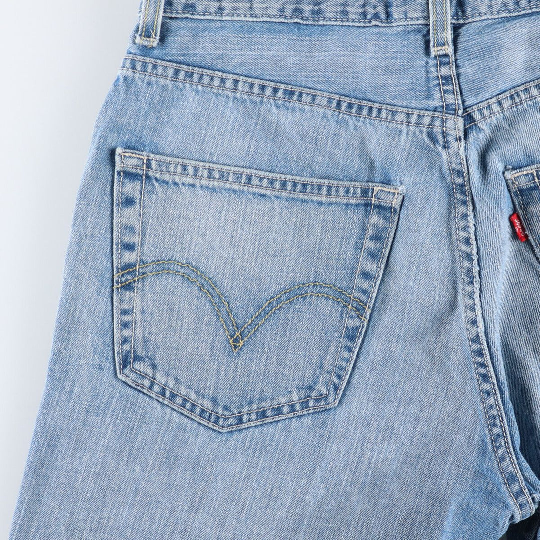 Levi's 569 LOOSE FIT denim shorts, half pants, men's w30 equivalent cotton Blue type light blue Vintage Second Hand