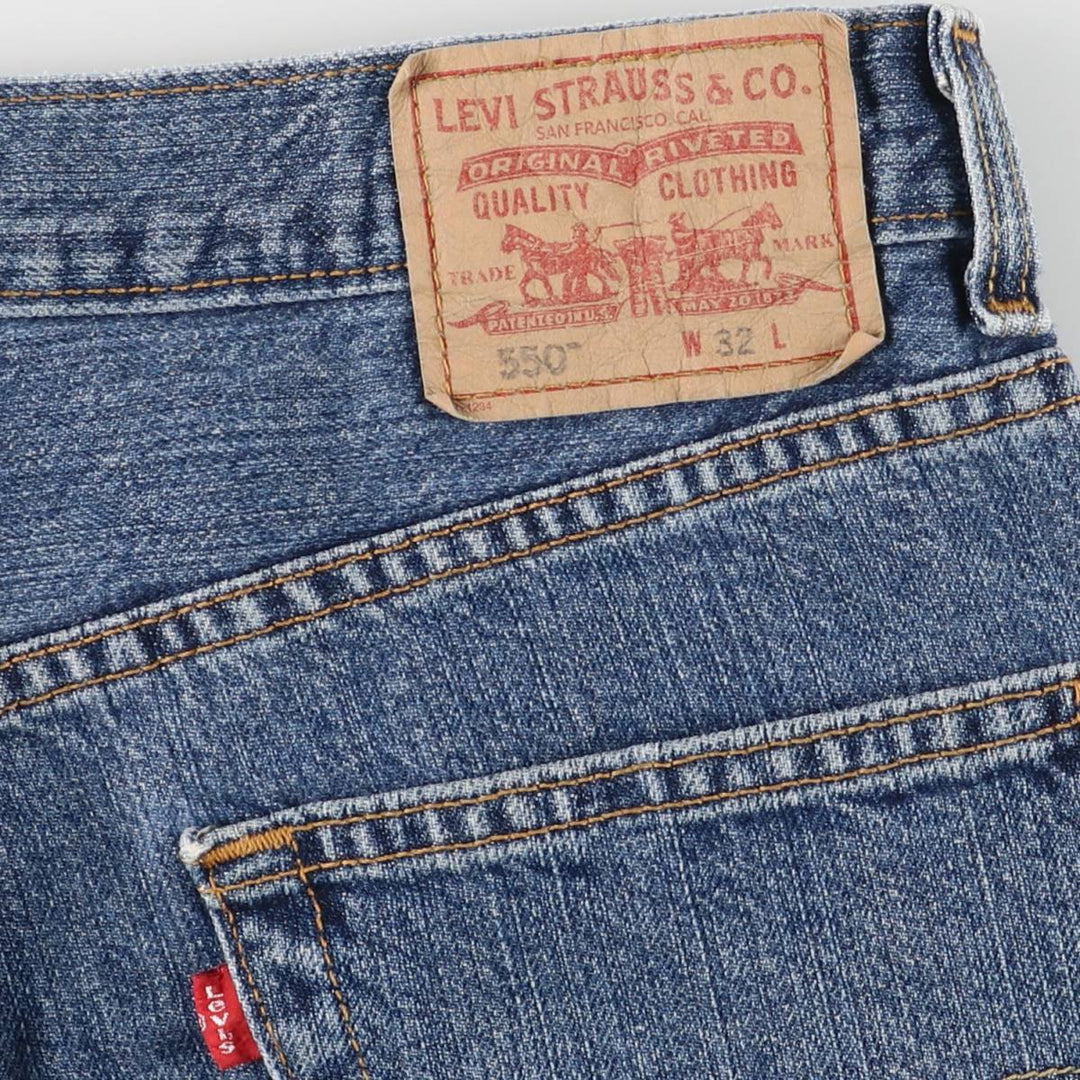 00'S Levi's 550 Relaxed Fit Denim Shorts for Men, Size W34 cotton blue type Vintage Second Hand