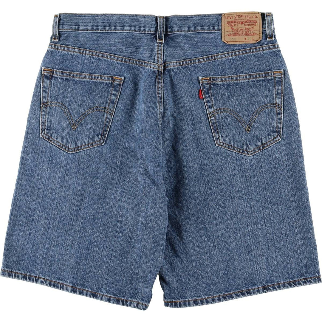 00'S Levi's 550 Relaxed Fit Denim Shorts for Men, Size W36 cotton blue type Vintage Second Hand