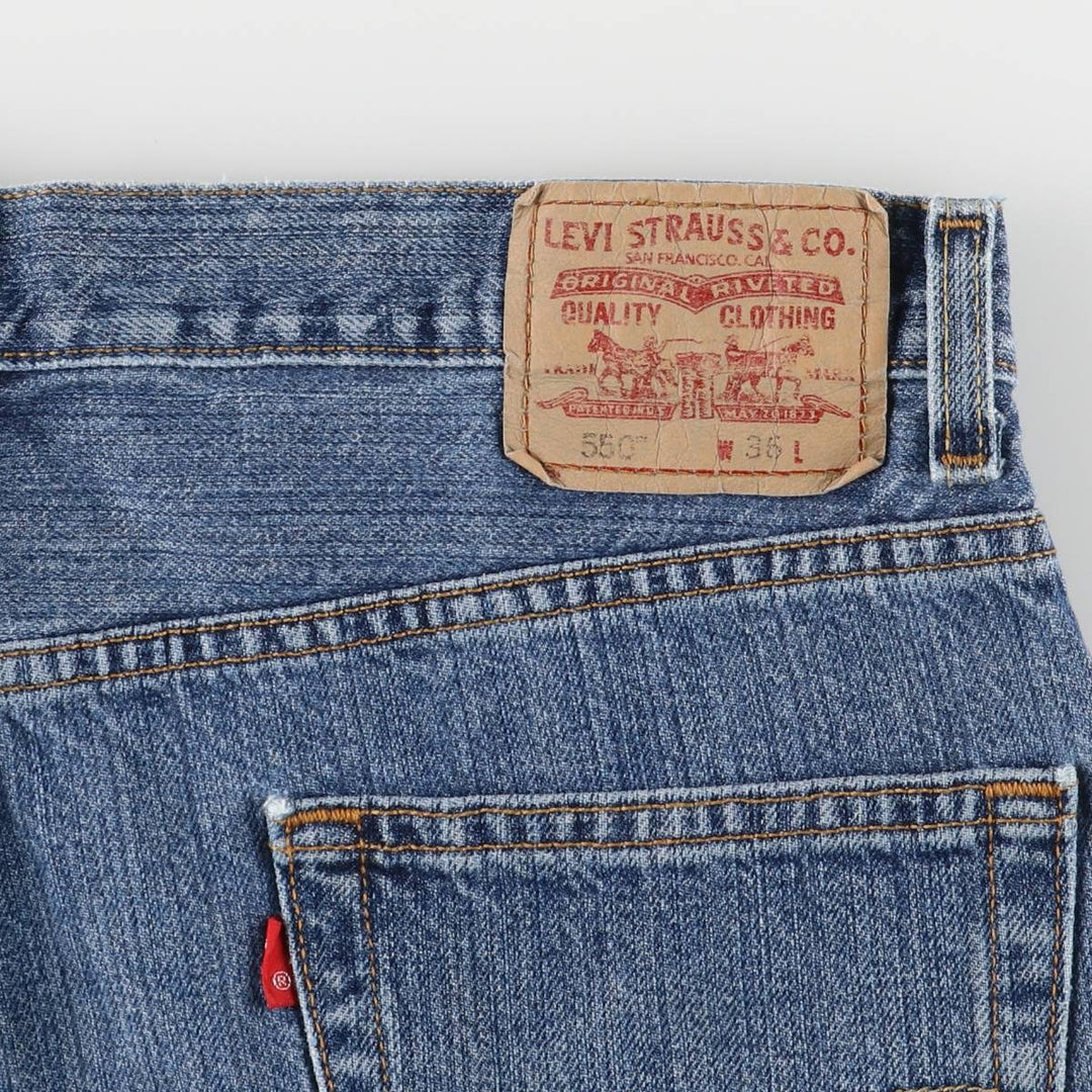 00'S Levi's 550 Relaxed Fit Denim Shorts for Men, Size W36 cotton blue type Vintage Second Hand