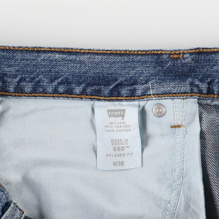 00'S Levi's 550 Relaxed Fit Denim Shorts for Men, Size W36 cotton blue type Vintage Second Hand