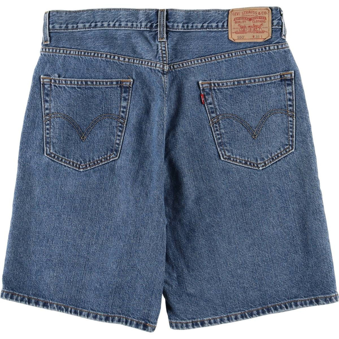 00'S Levi's 550 Relaxed Fit Denim Shorts for Men, Size W37 cotton blue type Vintage Second Hand