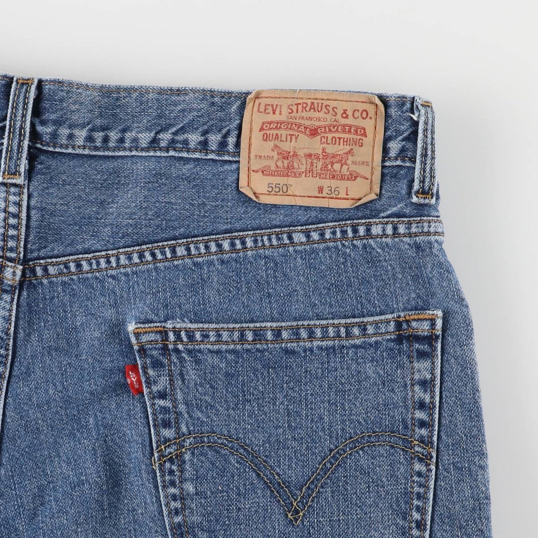 00'S Levi's 550 Relaxed Fit Denim Shorts for Men, Size W37 cotton blue type Vintage Second Hand