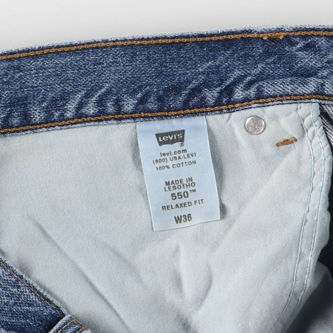 00'S Levi's 550 Relaxed Fit Denim Shorts for Men, Size W37 cotton blue type Vintage Second Hand