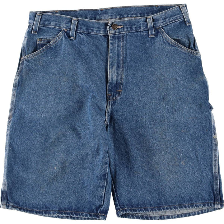Dickies Relaxed Fit Denim Painter Shorts, Men's W36 cotton Indigo Vintage Second Hand