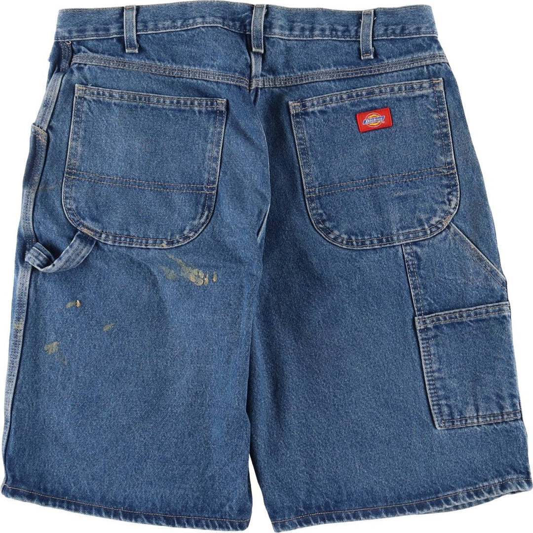 Dickies Relaxed Fit Denim Painter Shorts, Men's W36 cotton Indigo Vintage Second Hand