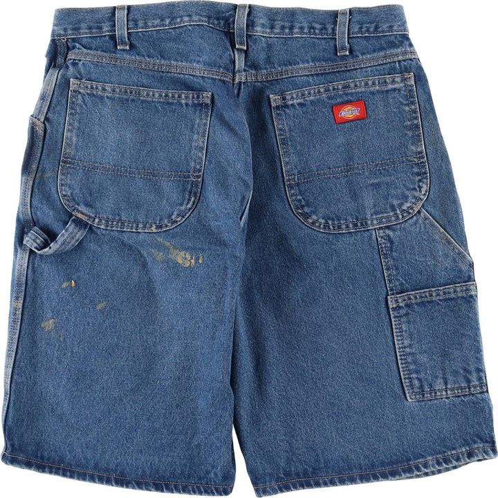 Dickies Relaxed Fit Denim Painter Shorts, Men's W36 cotton Indigo Vintage Second Hand