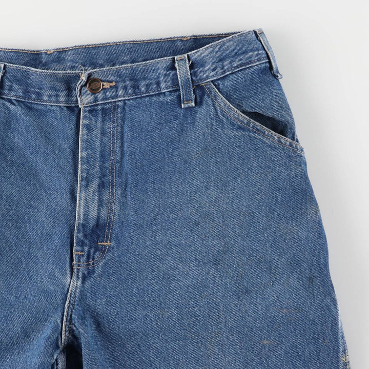 Dickies Relaxed Fit Denim Painter Shorts, Men's W36 cotton Indigo Vintage Second Hand