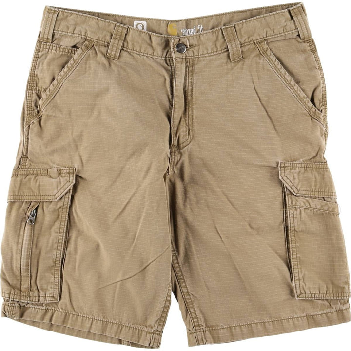 Carhartt Relaxed Fit Cargo Shorts, Half Pants, Men's, W36 equivalent cotton beige type brown Vintage Second Hand