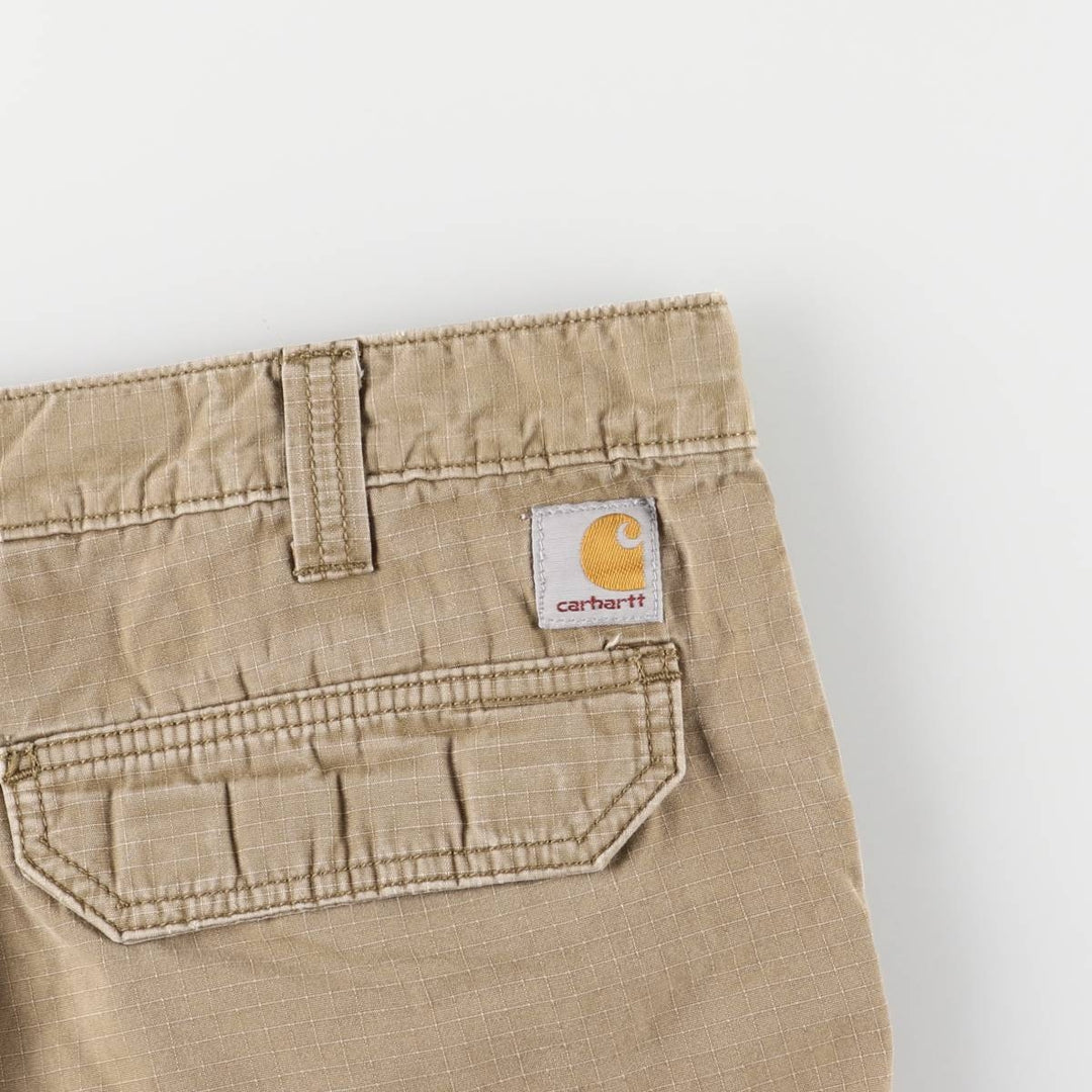 Carhartt Relaxed Fit Cargo Shorts, Half Pants, Men's, W36 equivalent cotton beige type brown Vintage Second Hand