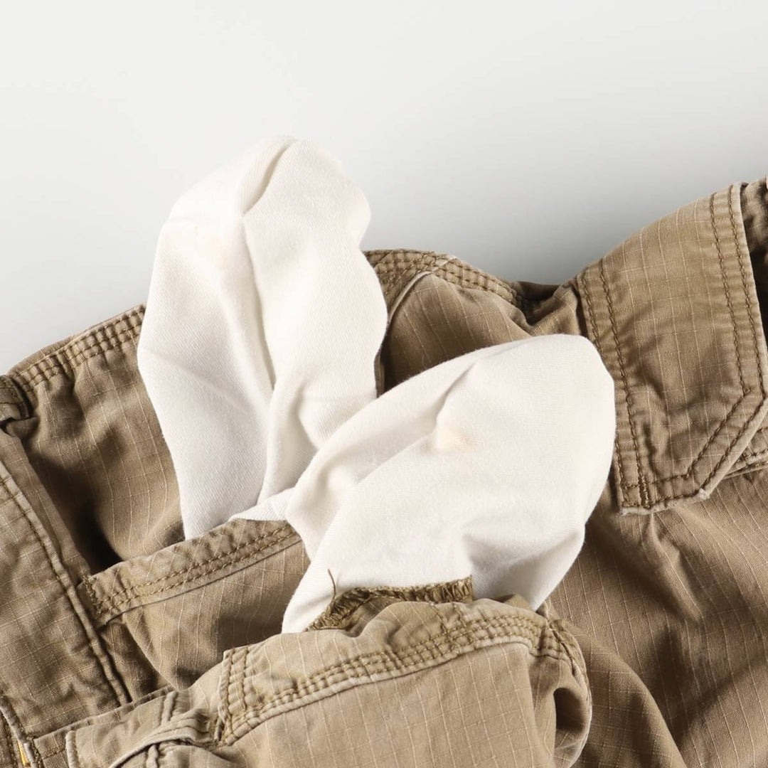 Carhartt Relaxed Fit Cargo Shorts, Half Pants, Men's, W36 equivalent cotton beige type brown Vintage Second Hand