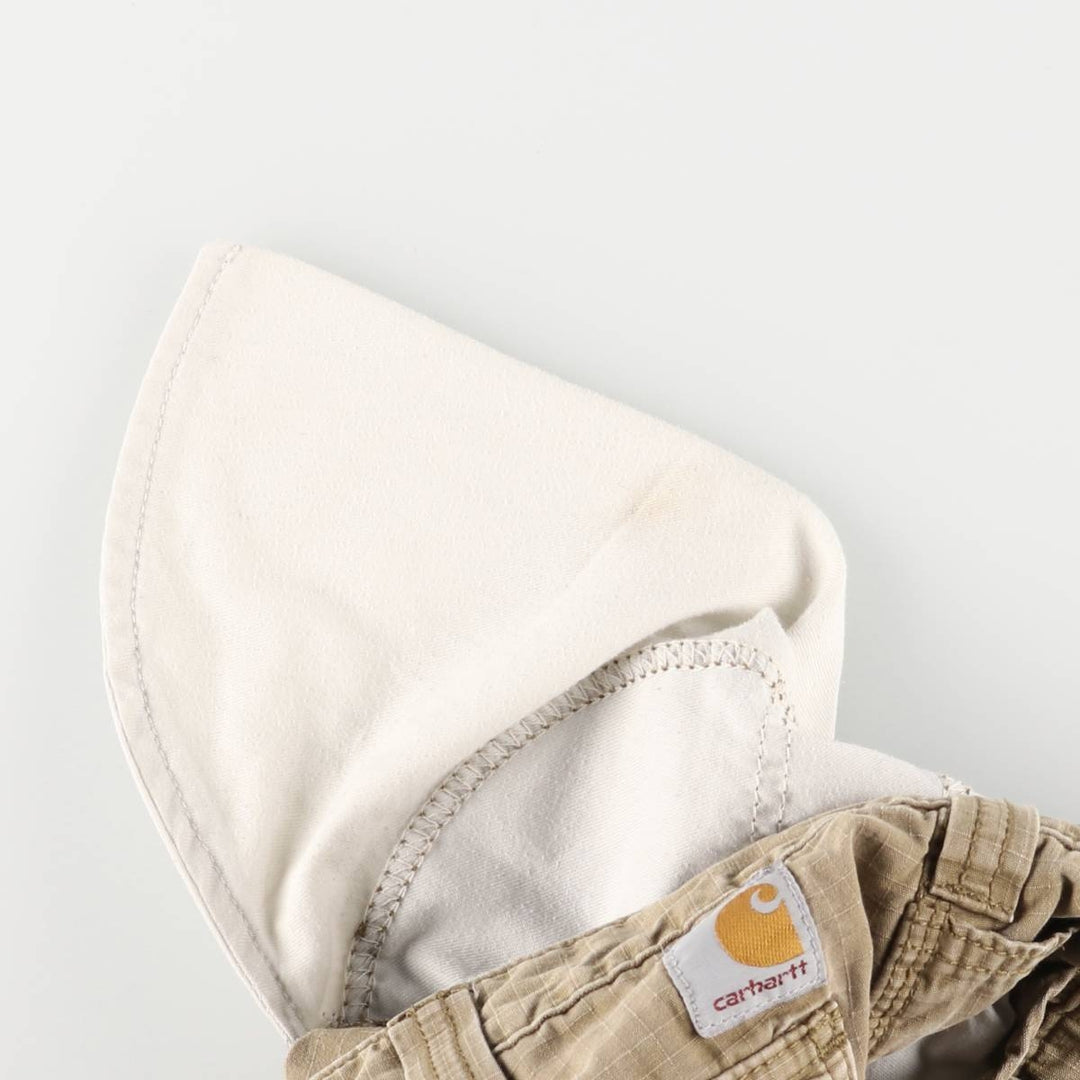 Carhartt Relaxed Fit Cargo Shorts, Half Pants, Men's, W36 equivalent cotton beige type brown Vintage Second Hand