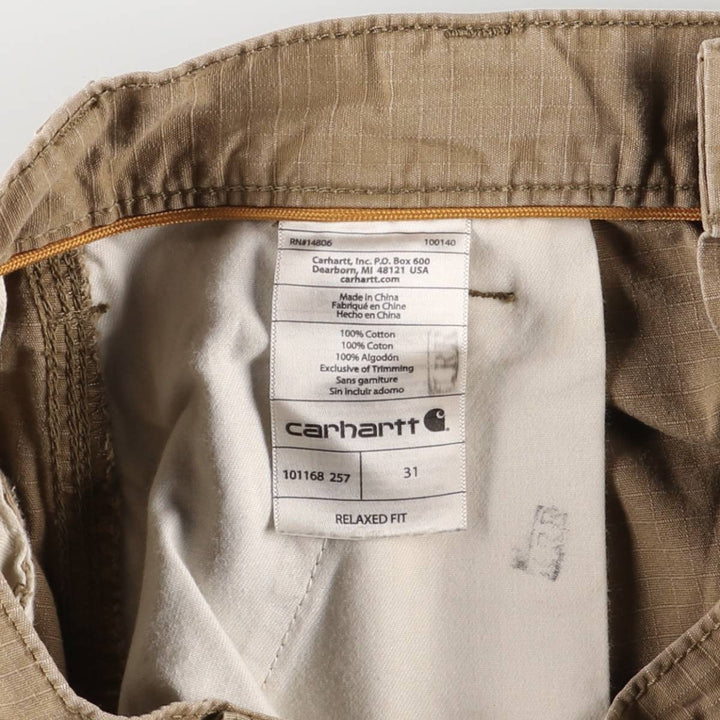 Carhartt Relaxed Fit Cargo Shorts, Half Pants, Men's, W30 equivalent cotton brown type Vintage Second Hand