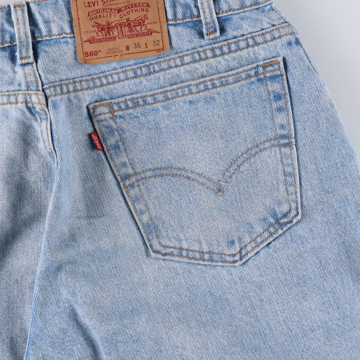 90'S Levi's 560 LOOSE FIT TAPERED LEG Tapered Denim Pants Made in USA Men's W36 Vintage cotton blue type Vintage Second Hand