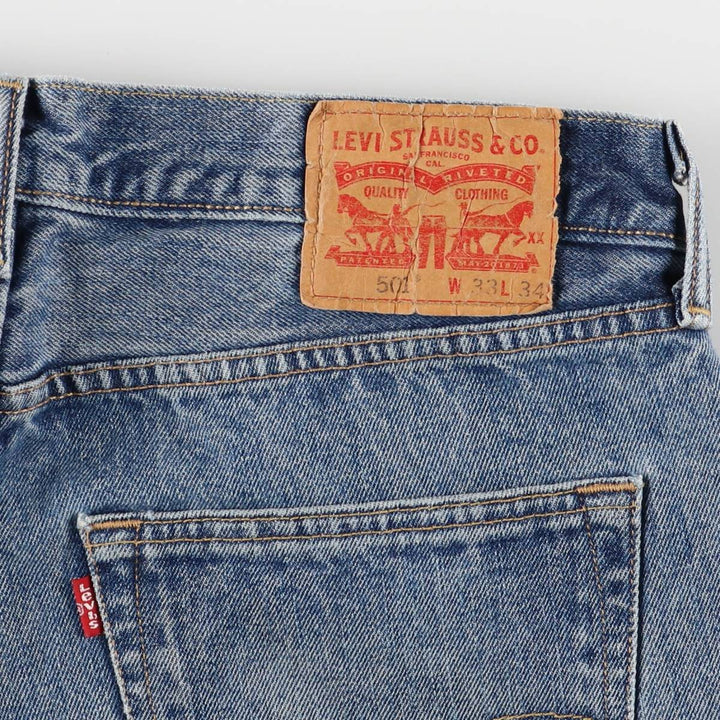 Levi's 501 straight denim pants for men, size W34 cotton Blue type light blue Vintage Second Hand