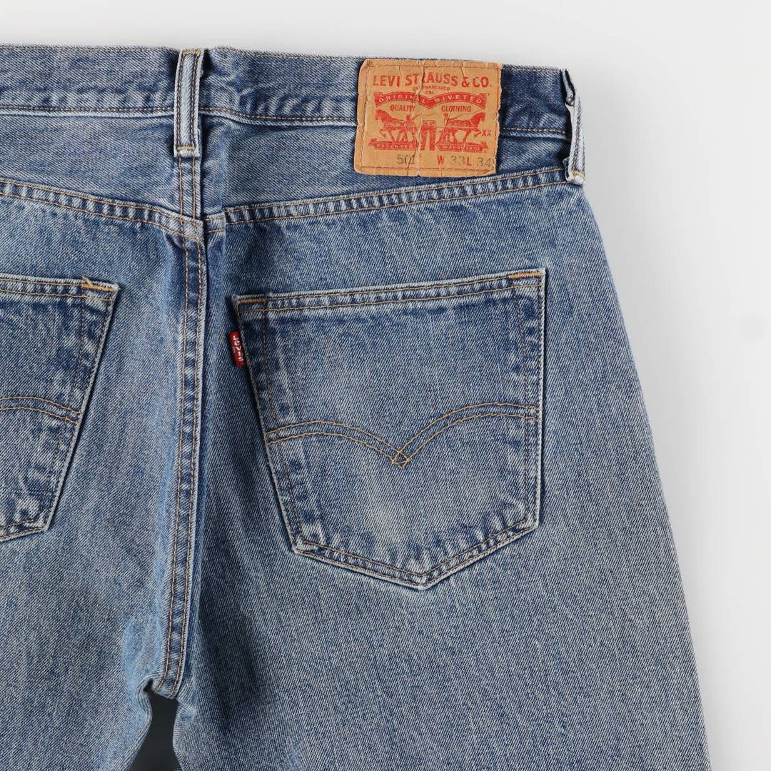 Levi's 501 straight denim pants for men, size W34 cotton Blue type light blue Vintage Second Hand
