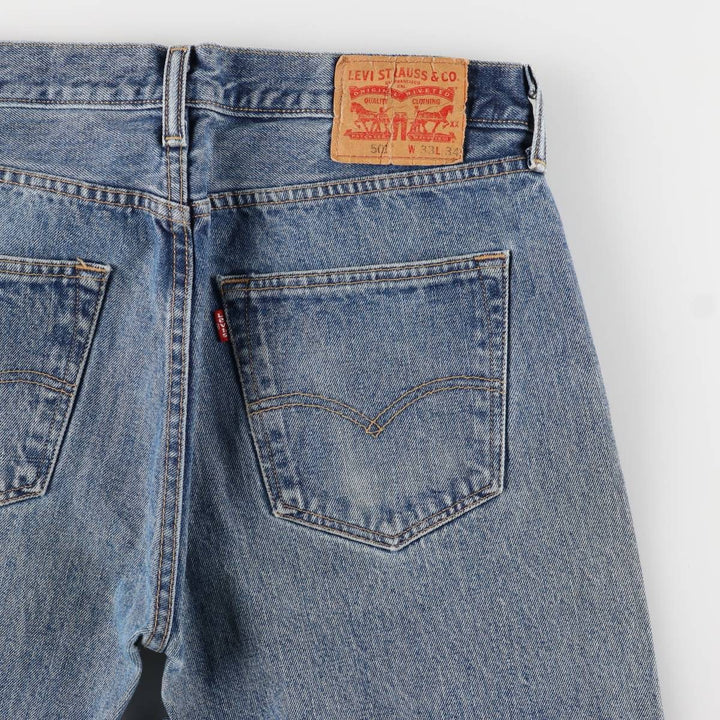 Levi's 501 straight denim pants for men, size W34 cotton Blue type light blue Vintage Second Hand