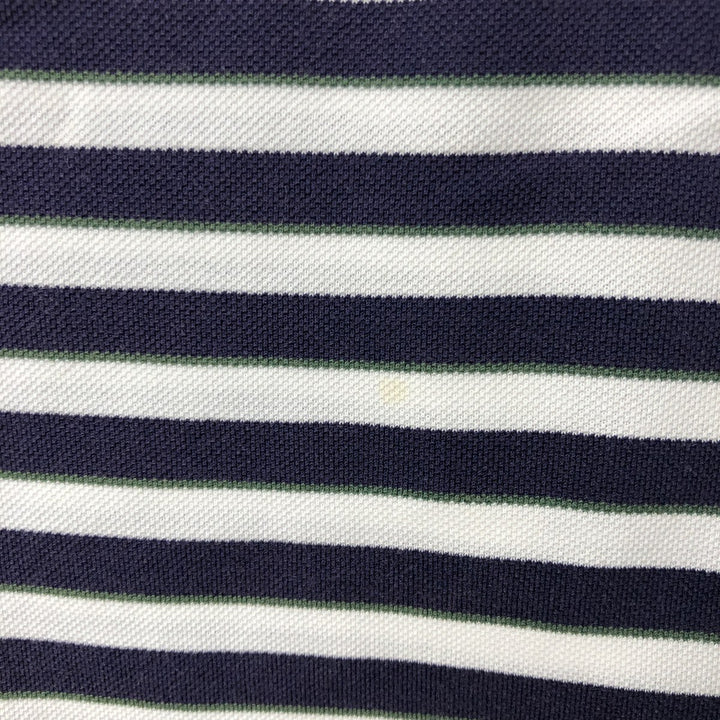 90'S Ralph Lauren POLO GOLF Multi-border short sleeve striped polo shirt Men's size L Vintage Pima Cotton white type Vintage Second Hand