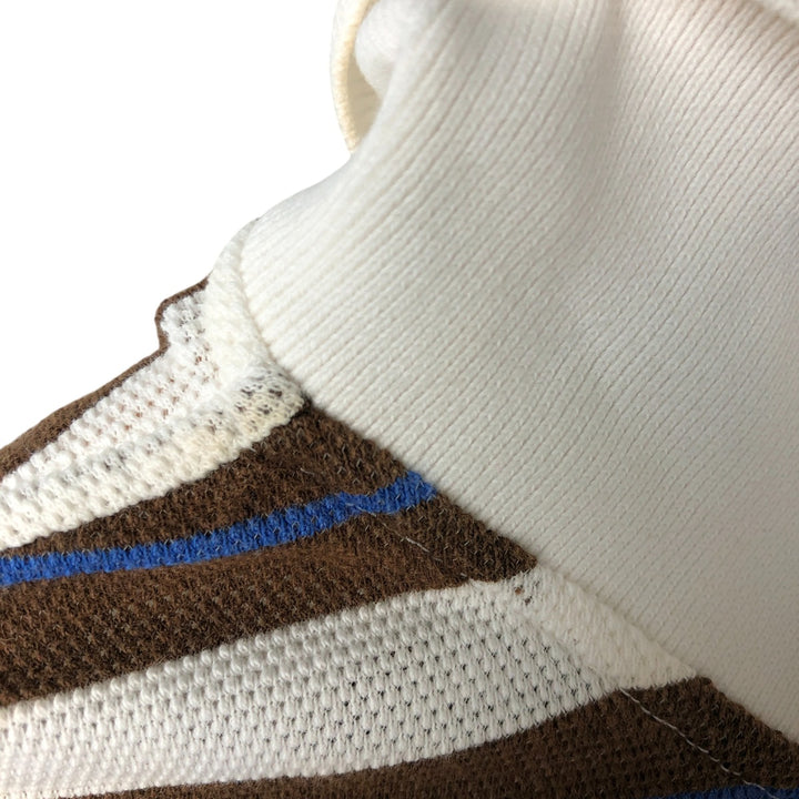 90'S Ralph Lauren POLO GOLF Multi-border short sleeve striped polo shirt Men's size L Vintage cotton white type Vintage Second Hand