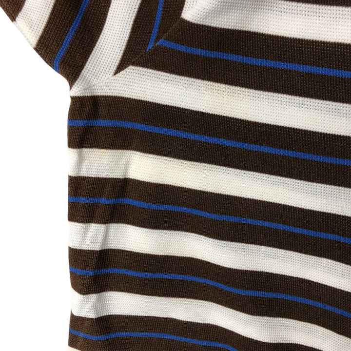 90'S Ralph Lauren POLO GOLF Multi-border short sleeve striped polo shirt Men's size L Vintage cotton white type Vintage Second Hand