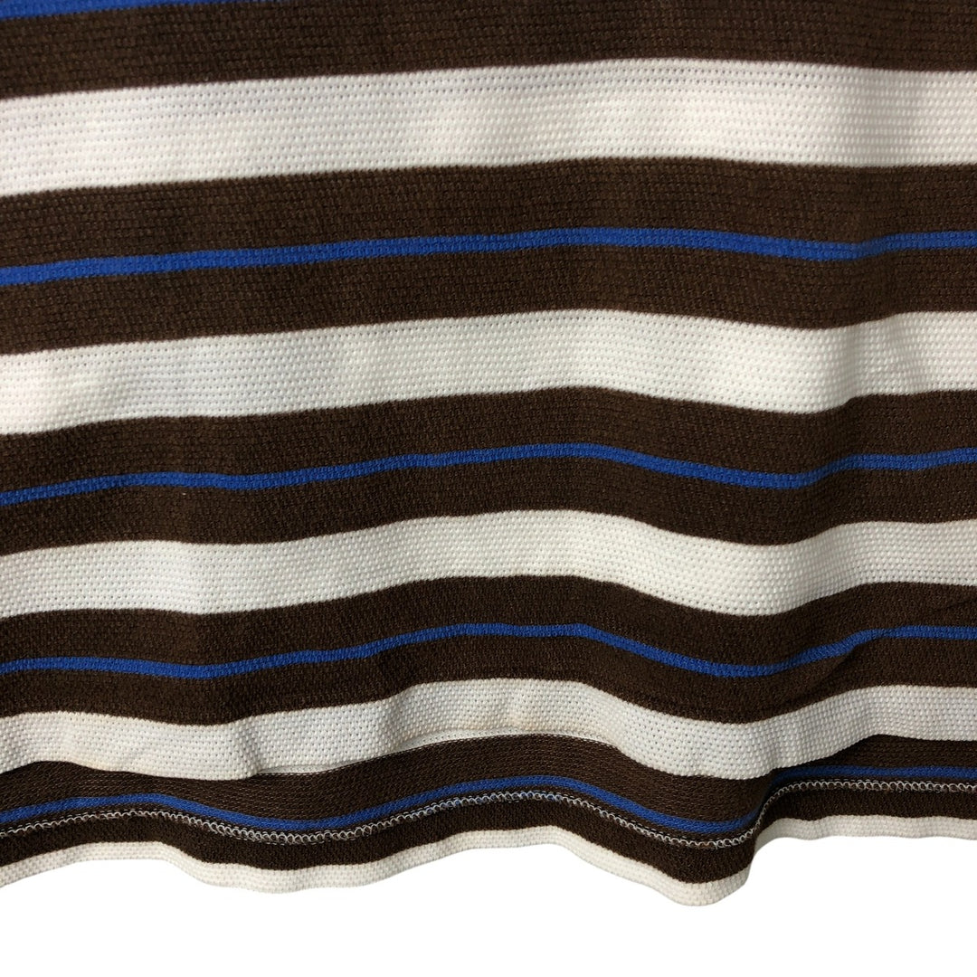 90'S Ralph Lauren POLO GOLF Multi-border short sleeve striped polo shirt Men's size L Vintage cotton white type Vintage Second Hand