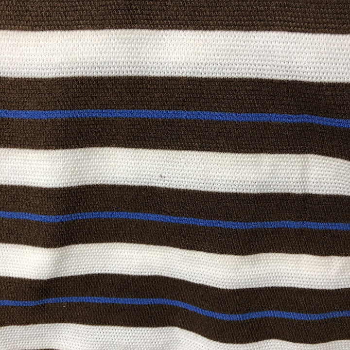 90'S Ralph Lauren POLO GOLF Multi-border short sleeve striped polo shirt Men's size L Vintage cotton white type Vintage Second Hand