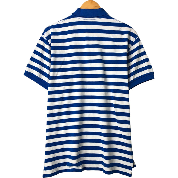 Ralph Lauren POLO RALPH LAUREN Short Sleeve Striped Polo Shirt Men's Size L cotton blue type Vintage Second Hand